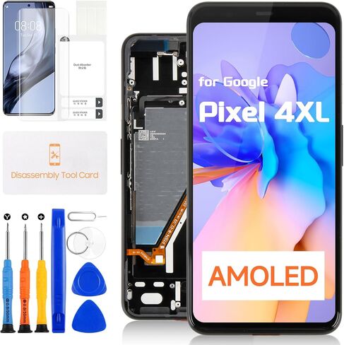Original for Google Pixel 4 XL LCD Display - for Google Pixel 4XL LCD Screen Replacement G020P G020 GA01181-US GA01182-US GA01180-US Touch Screen Digitizer Assembly Repair Tools (Black with Frame) in Kuwait