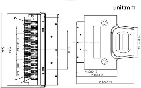موصل 68Pin. غلاف حديدي. SCSI 68P.V68 in Kuwait