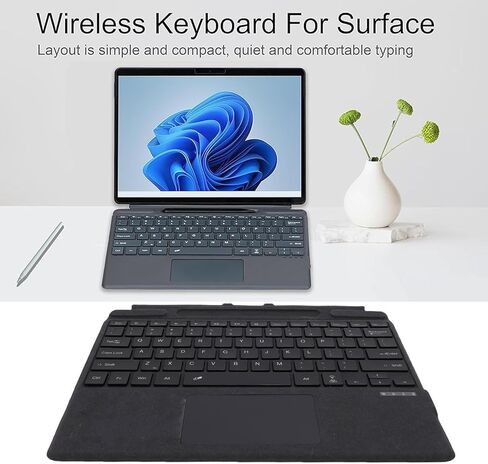 banapoy Ultra Slim Bluetooth Keyboard, Portable Silent Tablet Wireless Keyboard with 7 Color Backlit, Pen Holder, Touchpad, for Pro 11 10 9 8 X in Kuwait