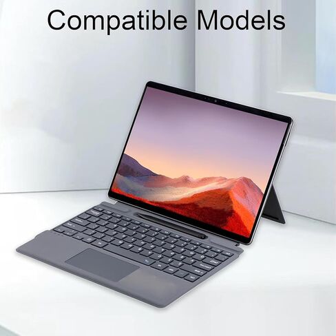 banapoy Ultra Slim Bluetooth Keyboard, Portable Silent Tablet Wireless Keyboard with 7 Color Backlit, Pen Holder, Touchpad, for Pro 11 10 9 8 X in Kuwait