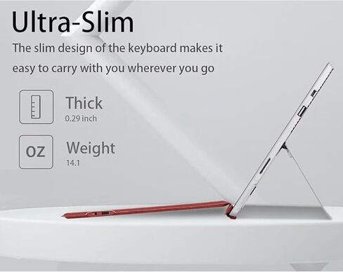 banapoy Ultra Slim Bluetooth Keyboard, Portable Silent Tablet Wireless Keyboard with 7 Color Backlit, Pen Holder, Touchpad, for Pro 11 10 9 8 X in Kuwait
