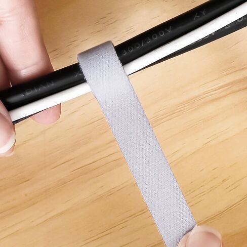 0.5 Inch X 16 Feet Reusable Cable Ties Sticky Back Fastener Roll Cord Straps Cable Management Hook Loop Tape Cord Organization Straps Multi-Purpose Wrap Roll for Home, Office, Wire Bundling in Kuwait