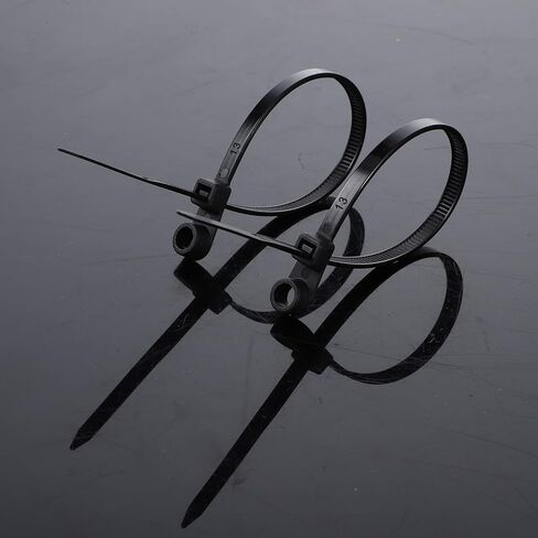 100 Pcs Zip Ties with Screw Hole Heavy Duty Cable Ties Black Mountable Head Cable Tie 7.5 Inch 75 lbs Zip Wall Wire Tie for Indoor Outdoor Office Home in Kuwait