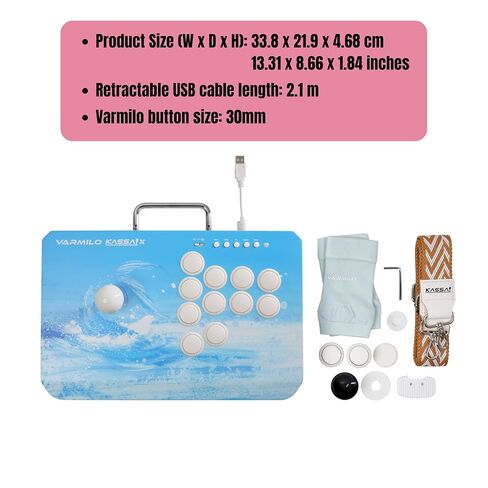 Varmilo Kassai X Arcade Fight Stick Rapid Trigger Tournament Grade Controller for Fighting Games Two Versions Standard PC Only or Pro Compatible with PC PS4 PS5 Nintendo Switch 1/2 (Sea Meloday, Standard (PC-Only)) in Saudi Arabia