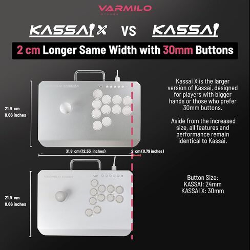 Varmilo Kassai X Arcade Fight Stick Rapid Trigger Tournament Grade Controller for Fighting Games Two Versions Standard PC Only or Pro Compatible with PC PS4 PS5 Nintendo Switch 1/2 (Sea Meloday, Standard (PC-Only)) in Saudi Arabia