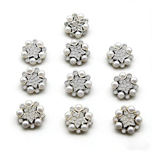 10 PCS Rhinestone Crystal Buttons Sewing Button with Shank, for DIY Crafts Clothes Bags Embellishment Decoration, SHUNLI in Saudi Arabia