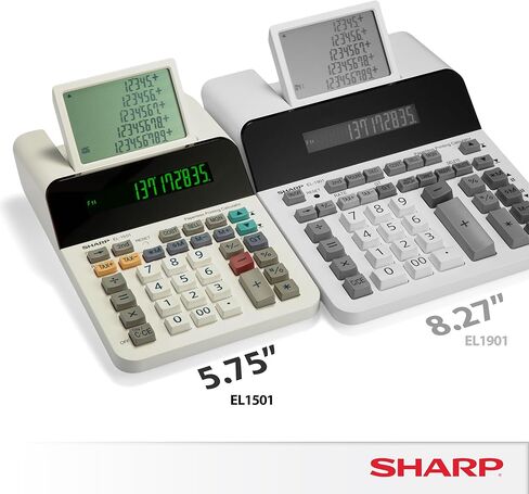 Sharp El-1501 Compact Cordless Paperless Large 12-Digit Display Desktop Printing Calculator That Utilizes Printing Calculator Logic in Saudi Arabia