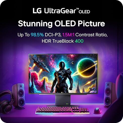 شاشة الألعاب LG 27GX790AB مقاس 27 بوصة OLED QHD 480 هرتز 0.03 مللي ثانية G-Sync AMD FreeSync Premium Pro - أسود in Kuwait