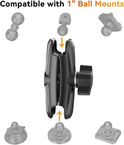 OHLPRO Aluminum Alloy Double Socket Arm for RAM Mounts B Size 1" Ball Components, Heavy-Duty 1 Inch Ball Mount Adapter Extension Arm for Car Dash, Truck, Boat, Phone Holder and GPS. in Kuwait