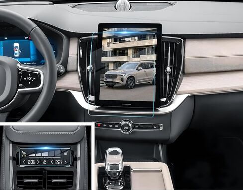 BIBIBO 2 قطعة 2025 XC90 XC60 واقي شاشة لـ 2025 فولفو XC90 (Core/Plus/Ultra)/2026 فولفو XC60 شاشة لمس 11.2 بوصة وشاشة توقف خلفية للتيار المتردد من الزجاج المقسى 2025 XC90 XC60 in Kuwait