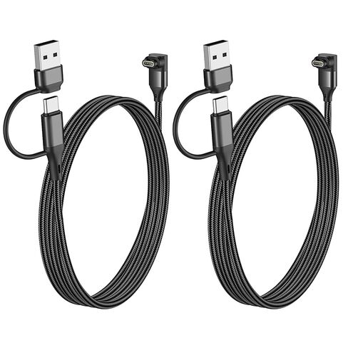 كابل شاحن ساعة جارمين 2 في 1 بطول 3.3 قدم، قطعتان، سلك شحن USB A/C لـ Garmin Fenix ​​8/7/7X/6/5;Vivoactive 6/5/4;Venu 3/3S;Forerunner 970/965/955/945/570/265;Instinct;Tactix، أسود in Kuwait