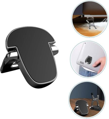 حامل كمبيوتر محمول صغير من سبائك الألومنيوم من Uonlytech قطعتين حامل مبرد محمول قابل للطي للكمبيوتر المحمول للاستخدام المكتبي مع تصميم أسود مدمج in Kuwait