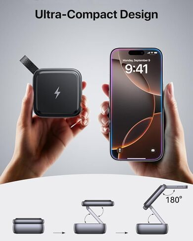 محطة شحن لاسلكية UEQ 3 في 1 لأجهزة Apple، شاحن لاسلكي مغناطيسي قابل للطي سريع السفر، متوافق مع شاحن MagSafe لهاتف iPhone 17 Air 16 15 14 13 12، Apple Watch&AirPods Pro in Kuwait