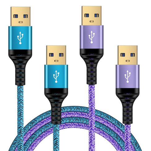كابل USB إلى USB، 6 أقدام، 2 حزمة مزدوجة USBA إلى USBA سلك USB2.0 نوع A إلى كابل ذكر إلى ذكر سلك نقل بيانات عالي السرعة لمروحة تبريد الكمبيوتر المحمول، مكبر الصوت، التلفزيون، مشغل DVD، KVM، حاويات القرص الصلب in Kuwait