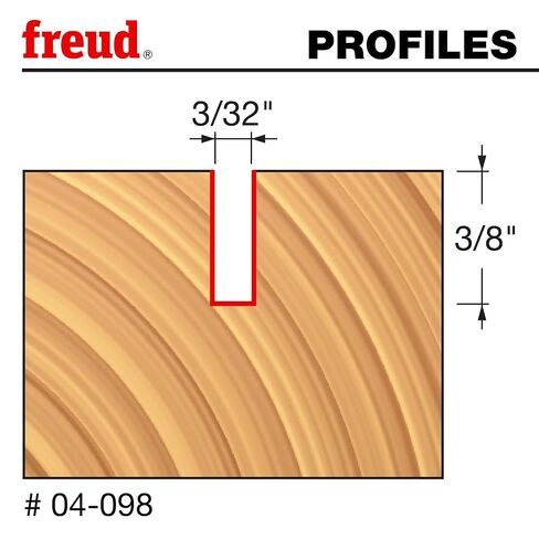 Freud 04-098: 3/32" (Dia.) Double Flute Straight Bit with 1/4" Shank,Red in Kuwait