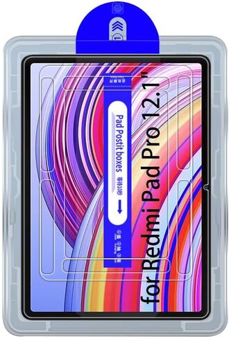 واقي شاشة من الزجاج المقسى من Kepuch شفاف متوافق مع Xiaomi Redmi Pad Pro 12.1 بوصة، مع أداة المحاذاة التلقائية in Kuwait
