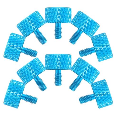 30pcs M3x8 Knurled Thumb Screws Aluminum Alloy Light Blue Small Screws for Electronics Computer Case Replacement Hand-Turn Knob Nut for PC Cover Power Supply Hard Drive Assembly in Kuwait