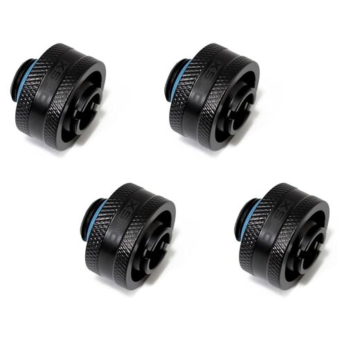 XSPC G1/4" to 1/2" ID, 3/4" OD Compression Fitting V2 for Soft Tubing, Matte Black, 4-Pack in Kuwait