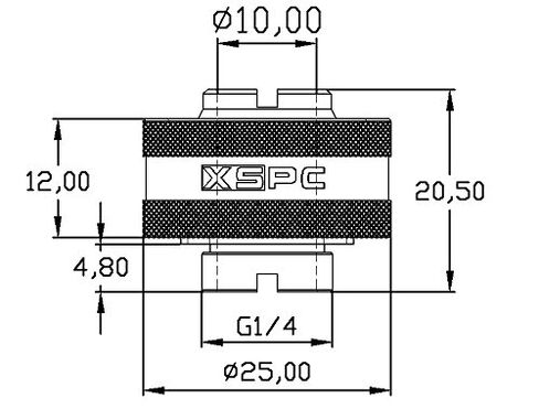 XSPC G1/4" to 1/2" ID, 3/4" OD Compression Fitting V2 for Soft Tubing, Matte Black, 4-Pack in Kuwait
