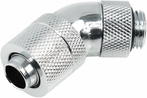 Alphacool G1/4 3/8" ID x 1/2" OD (13/10) 45° Revolvable Compression Fitting - Chrome (17151) in Kuwait