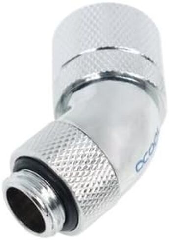 Alphacool G1/4 3/8" ID x 1/2" OD (13/10) 45° Revolvable Compression Fitting - Chrome (17151) in Kuwait