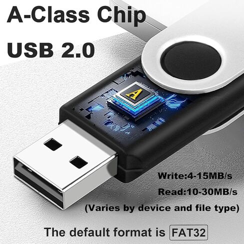 محرك أقراص فلاش 8 جيجابايت 10 حزم و16 جيجابايت محرك أقراص USB 10 حزم، تصميم دوار USB 2.0 محرك إبهام USB للنسخ الاحتياطي لتخزين البيانات، عصا ذاكرة USB محمولة، محركات أقراص القفز مع أغطية غبار قابلة للإزالة in Kuwait