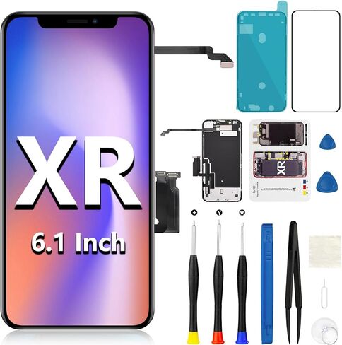 استبدال شاشة iPhone XR مع سماعة الأذن الأمامية ومستشعر القرب ثلاثي الأبعاد بشاشة LCD تعمل باللمس مع طقم إصلاح للطراز A1984 A2105 A2106 A2108 6.1 بوصة in Kuwait