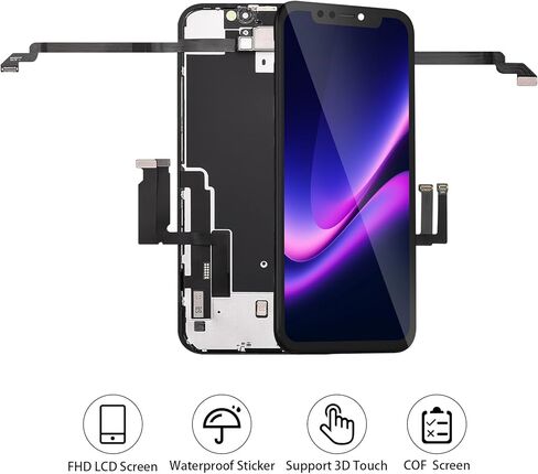 استبدال شاشة iPhone XR مع سماعة الأذن الأمامية ومستشعر القرب ثلاثي الأبعاد بشاشة LCD تعمل باللمس مع طقم إصلاح للطراز A1984 A2105 A2106 A2108 6.1 بوصة in Kuwait