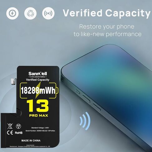 بطارية عالية السعة مطورة لاستبدال iPhone 13 Pro Max، 18288 ميجاوات في الساعة 0 دورة A2641 A2643 A2644 A2645 A2484، بطارية ليثيوم أيون طويلة الأمد للغاية مع مجموعة أدوات إصلاح كاملة in Kuwait