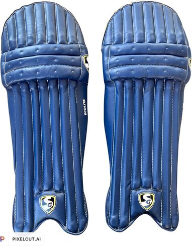 واقيات أرجل الضرب الممتازة من SG Ecolite Cricket، اللون - أزرق/أسود/أبيض in Kuwait