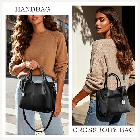 Genuine Leather Tote Bag for Women - Large Capacity Work Top Handle Purse Adjustable Crossbody Bag in Saudi Arabia