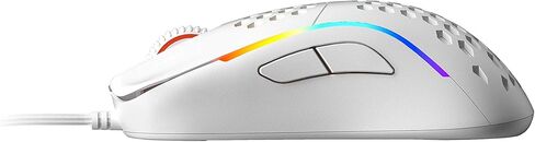 HK Gaming NAOS M ماوس ألعاب سلكي RGB خفيف الوزن للغاية على شكل قرص العسل يمكن استخدامه بكلتا اليدين 12000 نقطة في البوصة | 7 أزرار | 59 جم (ناوس-M، أبيض) in Kuwait