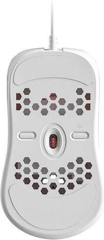 HK Gaming NAOS M ماوس ألعاب سلكي RGB خفيف الوزن للغاية على شكل قرص العسل يمكن استخدامه بكلتا اليدين 12000 نقطة في البوصة | 7 أزرار | 59 جم (ناوس-M، أبيض) in Kuwait