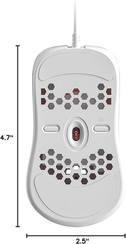 HK Gaming NAOS M ماوس ألعاب سلكي RGB خفيف الوزن للغاية على شكل قرص العسل يمكن استخدامه بكلتا اليدين 12000 نقطة في البوصة | 7 أزرار | 59 جم (ناوس-M، أبيض) in Kuwait