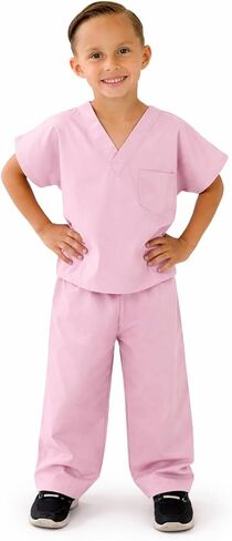 Natural Uniforms Childrens Scrub Set-Soft Touch-Role Play Costume Set (Pink, 12/14) in Kuwait