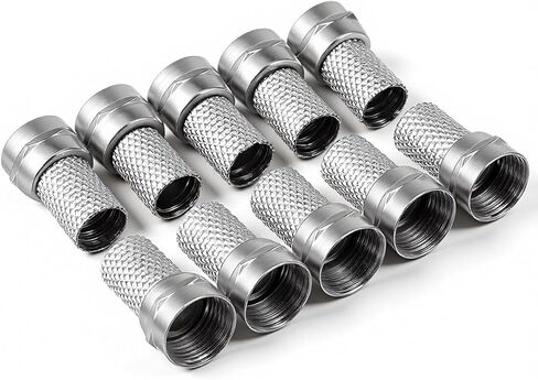 10PCS Coax Cable Connector Rg6 F-Type Twist-On 75 Ohm Rg6 Coaxial Adapters Coaxials Cable Quick Connector for Coax Cables, Wall Mounted TV, Wall Plates, Antenna, Splitter, Amplifier in Kuwait