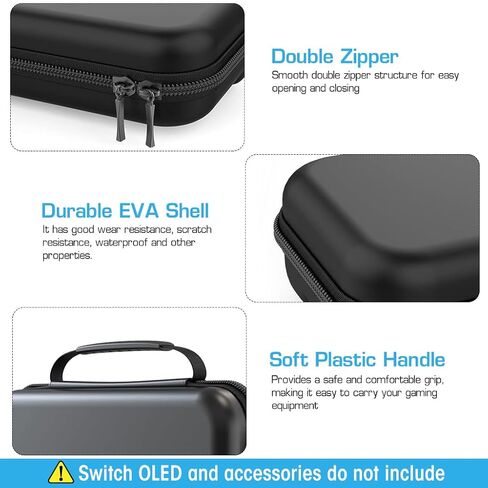 حقيبة حمل لجهاز Switch Gamepad، حقيبة منظمة للتبديل/تبديل OLED مع 8 خراطيش ألعاب وفتحة 6 أزرار وواقي شاشة، حقيبة تخزين EVA مضادة للخدش لحقيبة حمل الملحقات in Kuwait