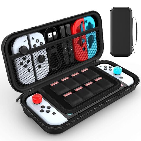 حقيبة حمل لجهاز Switch Gamepad، حقيبة منظمة للتبديل/تبديل OLED مع 8 خراطيش ألعاب وفتحة 6 أزرار وواقي شاشة، حقيبة تخزين EVA مضادة للخدش لحقيبة حمل الملحقات in Kuwait