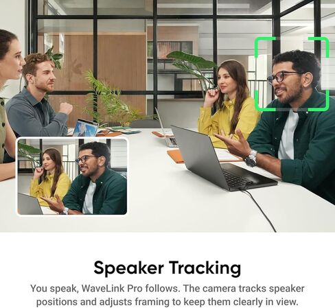 Insta360 WaveLink Pro - مكبر صوت وكاميرا في غرفة الاجتماعات 4K، تتبع مكبر الصوت، التقاط صوت 360 درجة بطول 5 أمتار، تقليل الضوضاء، نسخ وملخصات الذكاء الاصطناعي، التوصيل والتشغيل، يعمل مع التكبير، الفرق in Kuwait