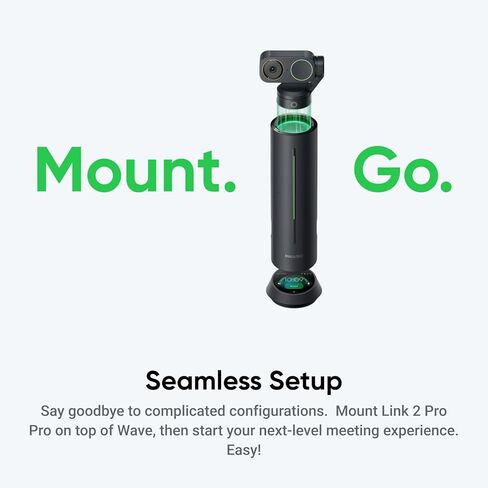 Insta360 WaveLink Pro - مكبر صوت وكاميرا في غرفة الاجتماعات 4K، تتبع مكبر الصوت، التقاط صوت 360 درجة بطول 5 أمتار، تقليل الضوضاء، نسخ وملخصات الذكاء الاصطناعي، التوصيل والتشغيل، يعمل مع التكبير، الفرق in Kuwait