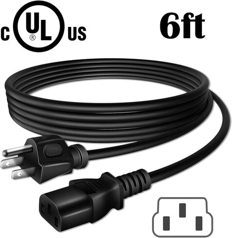 كابل سلك طاقة تيار متردد 3-Prong 6ft متوافق مع MERACH MR-2440 MR-2440B1 MR-2440G1 MR-2440P1 MR-2398 MR-2398B2-US MR-2398P2-US آلة تمرين لوحة الاهتزاز in Kuwait