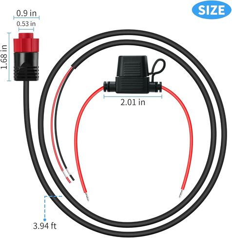 بديل كابل الطاقة Haoguo لمعدات القوارب، سلك طاقة محول بحري بطول 4 أقدام، IP66 مقاوم للماء مع مصهر، متوافق مع HDS/Mark/Elite/Hook in Kuwait
