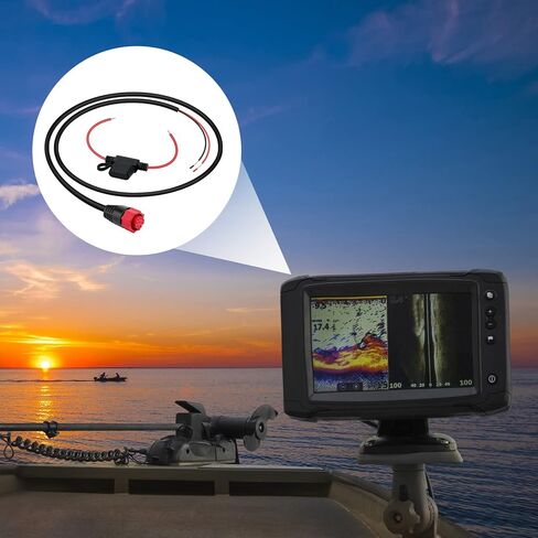 بديل كابل الطاقة Haoguo لمعدات القوارب، سلك طاقة محول بحري بطول 4 أقدام، IP66 مقاوم للماء مع مصهر، متوافق مع HDS/Mark/Elite/Hook in Kuwait