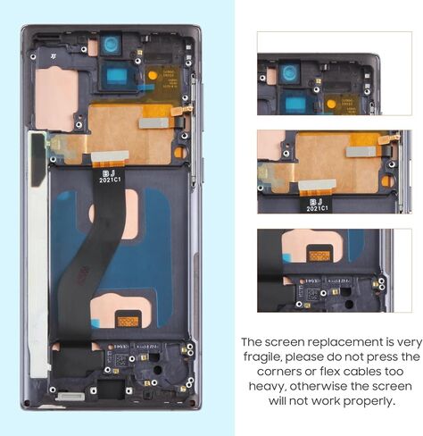 استبدال شاشة Incell لهاتف Samsung Galaxy Note 10 - لشاشة Samsung Note10 LCD التي تعمل باللمس لهاتف Galaxy N910 SM-N970F N970U N970U1 مجموعة زجاجية رقمية مع إطار (أسود) in Kuwait