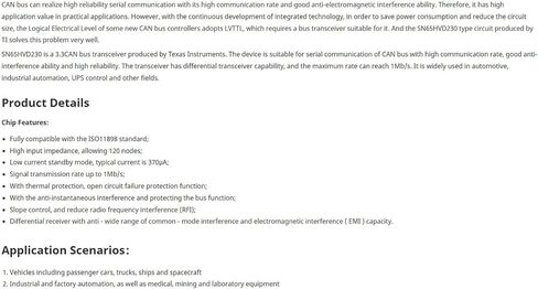 SN65HVD230 CAN Bus Transceiver HAT - اتصال عالي السرعة 1 ميجا بايت / ثانية، ISO11898 متوافق مع STM32، تطبيقات السيارات والصناعية in Kuwait
