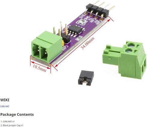 SN65HVD230 CAN Bus Transceiver HAT - اتصال عالي السرعة 1 ميجا بايت / ثانية، ISO11898 متوافق مع STM32، تطبيقات السيارات والصناعية in Kuwait