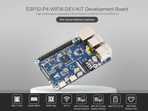 لوحة تطوير ESP32-P4-WIFI6-DEV-KIT تعتمد ESP32-P4 وESP32-C6، وتدعم Wi-Fi 6 وBluetooth 5، مع MIPI-CSI، MIPI-DSI، USB 2.0 OTG، Ethernet، رأس وحدة PoE، إلخ. in Kuwait
