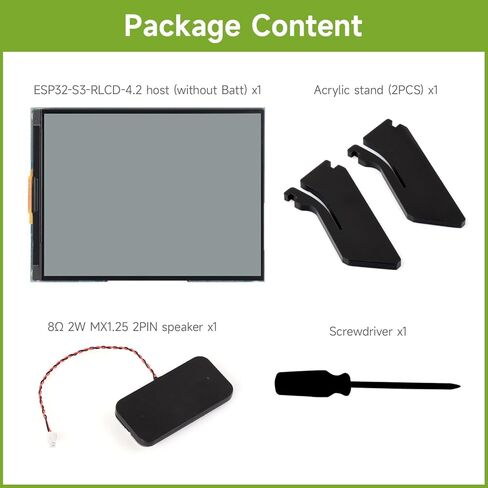 Waveshare ESP32-S3 لوحة تطوير RLCD مقاس 4.2 بوصة، دقة 300 × 400، تدعم الاتصال ثنائي الوضع W-F & BLE والتفاعل الصوتي AI، بدون مضرب in Kuwait