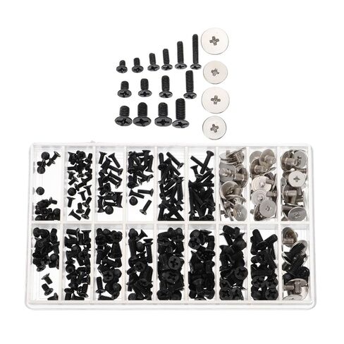 Cabilock 360pcs M2 M2.5 M3 Flat Head Rust-Proof Electronic Screws for Computer Repair, Reusable Black Screws Kit Suitable for Laptop and Motherboard Maintenance in Kuwait