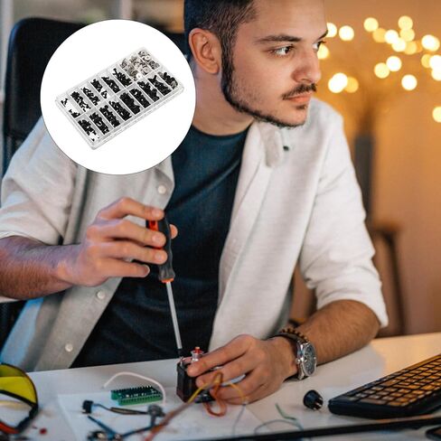 Cabilock 360pcs M2 M2.5 M3 Flat Head Rust-Proof Electronic Screws for Computer Repair, Reusable Black Screws Kit Suitable for Laptop and Motherboard Maintenance in Kuwait